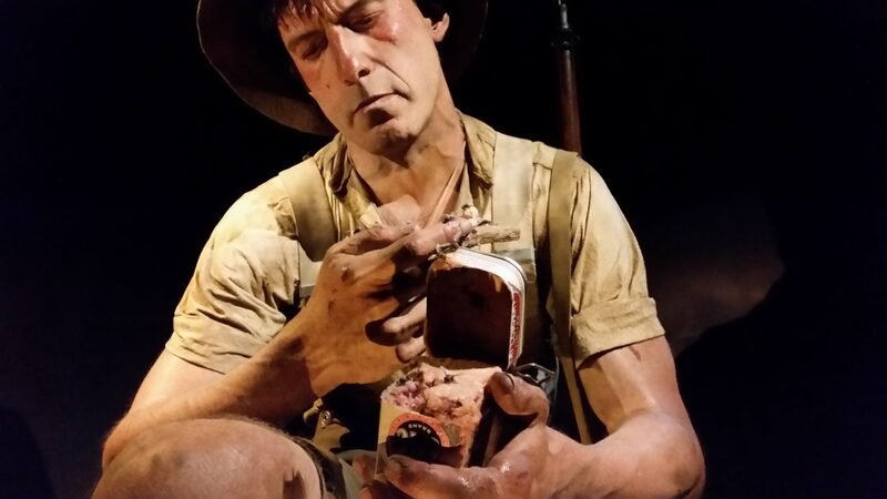Gallipoli exhibition soldier figure at Te Papa Wellington