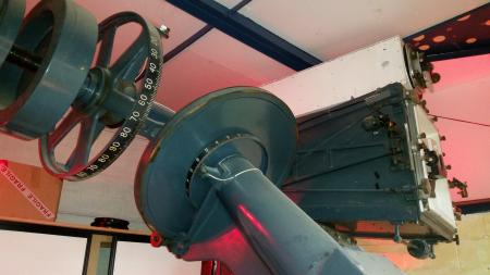 Historic telescope mechanism at Mt John Observatory