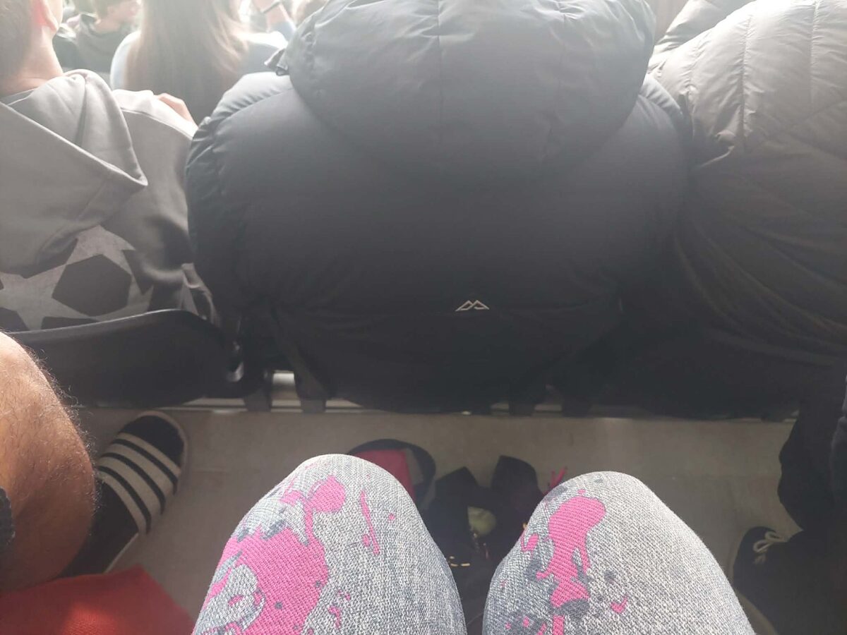 Legroom between seats at One NZ Stadium Te Kaha showing tight knee space