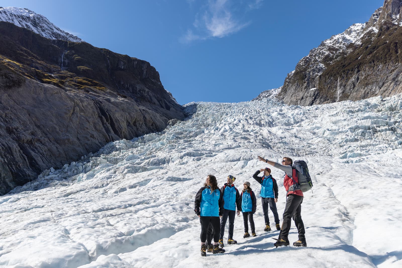 Group of hikers on Fox Glacier guided walk West Coast South Island