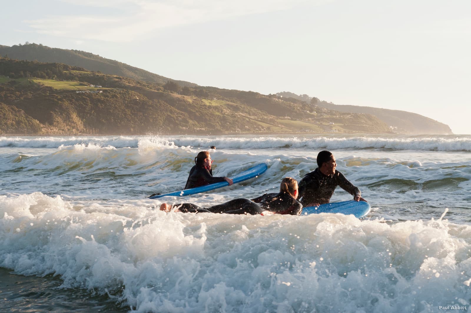 Surfing at Raglan beach Waikato New Zealand